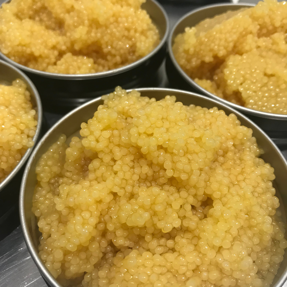 Bowls filled with Almas Caviar