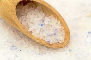Wooden pipe with persian blue salt filling it.