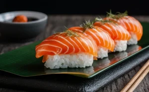 Sashimi in sushi.